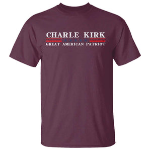 Charlie Kirk T Shirt Great American Patriot USA Freedom Conservative TS10 Maroon Print Your Wear