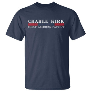Charlie Kirk T Shirt Great American Patriot USA Freedom Conservative TS10 Navy Print Your Wear