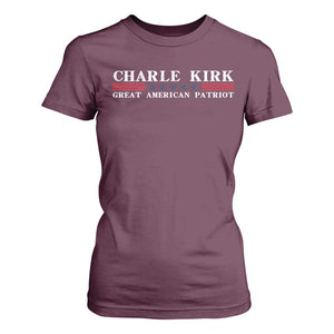 Charlie Kirk T Shirt For Women Great American Patriot USA Freedom Conservative TS10 Maroon Print Your Wear