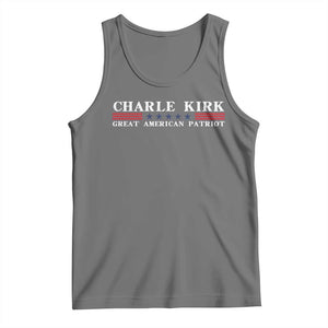 Charlie Kirk Tank Top Great American Patriot USA Freedom Conservative TS10 Black Heather Print Your Wear