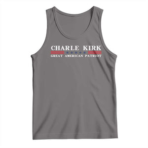 Charlie Kirk Tank Top Great American Patriot USA Freedom Conservative TS10 Deep Heather Print Your Wear