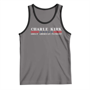 Charlie Kirk Tank Top Great American Patriot USA Freedom Conservative TS10 Deep Heather Black Print Your Wear