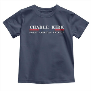 Charlie Kirk Toddler T Shirt Great American Patriot USA Freedom Conservative TS10 Navy Print Your Wear