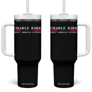 Charlie Kirk Tumbler With Handle Great American Patriot USA Freedom Conservative TS10 One Size: 40 oz Black Print Your Wear