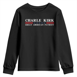 Charlie Kirk Youth Sweatshirt Great American Patriot USA Freedom Conservative TS10 Black Print Your Wear