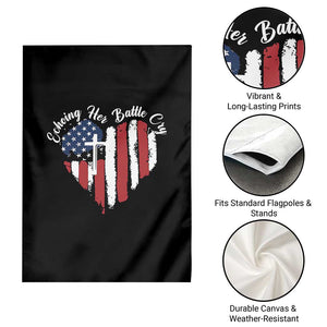 Charlie Kirk Memorial Garden Flag Battle Cry Erika Kirk Christian USA Flag Cross TS10 Print Your Wear