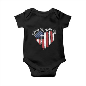 Charlie Kirk Memorial Baby Onesie Battle Cry Erika Kirk Christian USA Flag Cross TS10 Black Print Your Wear
