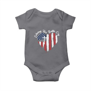 Charlie Kirk Memorial Baby Onesie Battle Cry Erika Kirk Christian USA Flag Cross TS10 Charcoal Print Your Wear