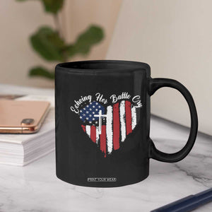 Charlie Kirk Memorial Coffee Mug Battle Cry Erika Kirk Christian USA Flag Cross TS10 Print Your Wear