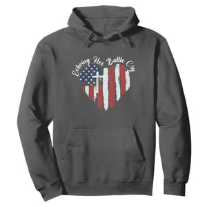 Charlie Kirk Memorial Hoodie Battle Cry Erika Kirk Christian USA Flag Cross TS10 Dark Heather Print Your Wear