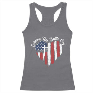 Charlie Kirk Memorial Racerback Tank Top Battle Cry Erika Kirk Christian USA Flag Cross TS10 Charcoal Print Your Wear
