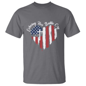 Charlie Kirk Memorial T Shirt Battle Cry Erika Kirk Christian USA Flag Cross TS10 Charcoal Print Your Wear
