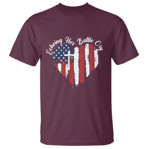 Charlie Kirk Memorial T Shirt Battle Cry Erika Kirk Christian USA Flag Cross TS10 Maroon Print Your Wear