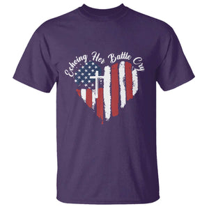 Charlie Kirk Memorial T Shirt Battle Cry Erika Kirk Christian USA Flag Cross TS10 Purple Print Your Wear