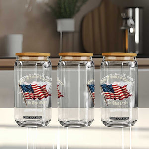 God Family Country In That Order Glass Can Charlie Kirk Patriotic Christian Vintage USA Flag TS10 Print Your Wear