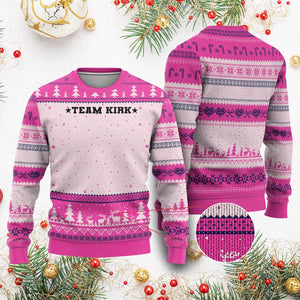 Team Kirk Ugly Christmas Sweater Last Name Funny Surname Team Kirk Family Reunion TS10 Hot Pink Print Your Wear