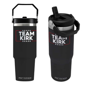 Team Kirk Flip Straw Tumbler Last Name Kirk Family Name Matching Member Surname TS10 One Size: 30 oz Black Print Your Wear