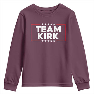 Team Kirk Youth Sweatshirt Last Name Kirk Family Name Matching Member Surname TS10 Maroon Print Your Wear