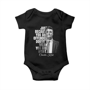Charlie Kirk Baby Onesie Free Speech Memorial Tribute TS10 Black Print Your Wear