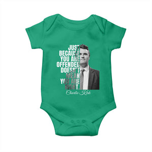 Charlie Kirk Baby Onesie Free Speech Memorial Tribute TS10 Irish Green Print Your Wear