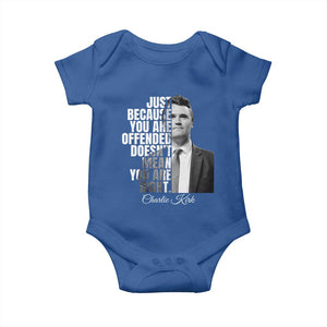 Charlie Kirk Baby Onesie Free Speech Memorial Tribute TS10 Royal Blue Print Your Wear