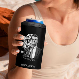 Charlie Kirk 4 in 1 Can Cooler Tumbler Free Speech Memorial Tribute TS10 Print Your Wear