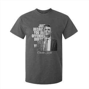 Charlie Kirk T Shirt For Kid Free Speech Memorial Tribute TS10 Dark Heather Print Your Wear