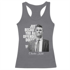 Charlie Kirk Racerback Tank Top Free Speech Memorial Tribute TS10 Charcoal Print Your Wear