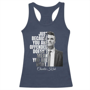 Charlie Kirk Racerback Tank Top Free Speech Memorial Tribute TS10 Navy Print Your Wear