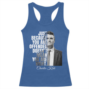 Charlie Kirk Racerback Tank Top Free Speech Memorial Tribute TS10 Royal Blue Print Your Wear