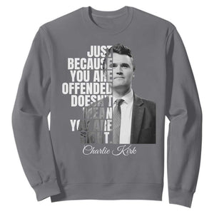 Charlie Kirk Sweatshirt Free Speech Memorial Tribute TS10 Charcoal Print Your Wear