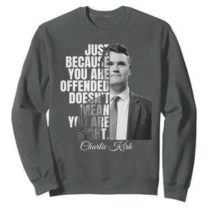 Charlie Kirk Sweatshirt Free Speech Memorial Tribute TS10 Dark Heather Print Your Wear