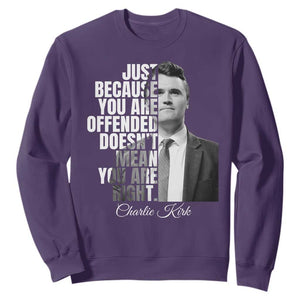 Charlie Kirk Sweatshirt Free Speech Memorial Tribute TS10 Purple Print Your Wear