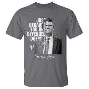 Charlie Kirk T Shirt Free Speech Memorial Tribute TS10 Charcoal Print Your Wear