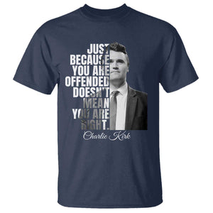 Charlie Kirk T Shirt Free Speech Memorial Tribute TS10 Navy Print Your Wear