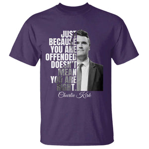 Charlie Kirk T Shirt Free Speech Memorial Tribute TS10 Purple Print Your Wear