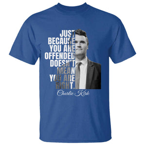 Charlie Kirk T Shirt Free Speech Memorial Tribute TS10 Royal Blue Print Your Wear