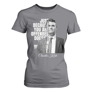 Charlie Kirk T Shirt For Women Free Speech Memorial Tribute TS10 Charcoal Print Your Wear