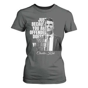 Charlie Kirk T Shirt For Women Free Speech Memorial Tribute TS10 Dark Heather Print Your Wear