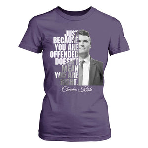 Charlie Kirk T Shirt For Women Free Speech Memorial Tribute TS10 Purple Print Your Wear
