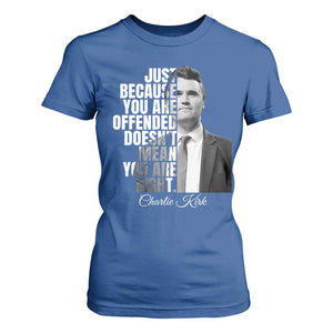 Charlie Kirk T Shirt For Women Free Speech Memorial Tribute TS10 Royal Blue Print Your Wear