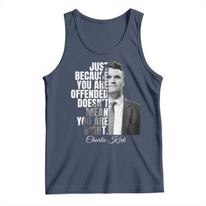 Charlie Kirk Tank Top Free Speech Memorial Tribute TS10 Navy Print Your Wear