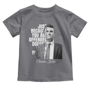 Charlie Kirk Toddler T Shirt Free Speech Memorial Tribute TS10 Charcoal Print Your Wear