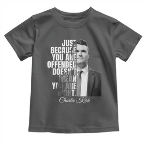 Charlie Kirk Toddler T Shirt Free Speech Memorial Tribute TS10 Dark Heather Print Your Wear