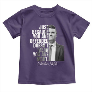 Charlie Kirk Toddler T Shirt Free Speech Memorial Tribute TS10 Purple Print Your Wear