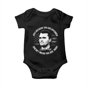 Charlie Kirk Baby Onesie Free Speech Retro USA Flag TS10 Black Print Your Wear