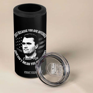 Charlie Kirk 4 in 1 Can Cooler Tumbler Free Speech Retro USA Flag TS10 Print Your Wear