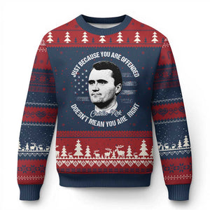 Charlie Kirk Ugly Christmas Sweater Free Speech Retro USA Flag TS10 Navy Red Print Your Wear