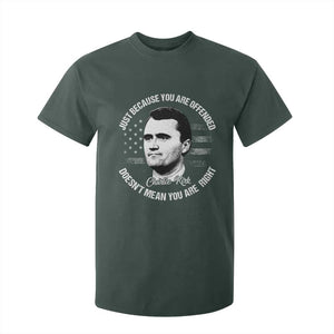 Charlie Kirk T Shirt For Kid Free Speech Retro USA Flag TS10 Dark Forest Green Print Your Wear