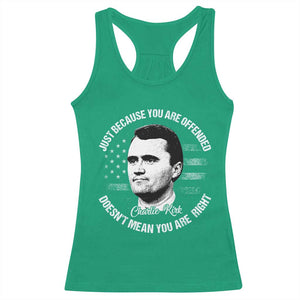 Charlie Kirk Racerback Tank Top Free Speech Retro USA Flag TS10 Irish Green Print Your Wear